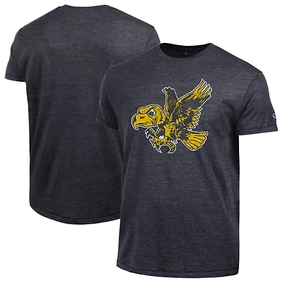 Men's Champion Black Iowa Hawkeyes Vintage Triumph Tri-Blend T-Shirt