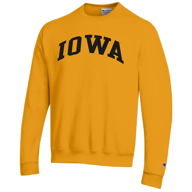 Men's Champion Gold Iowa Hawkeyes Basic Arch Fleece Pullover Sweatshirt