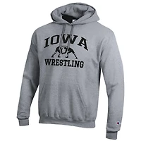 Men's Champion Gray Iowa Hawkeyes Wrestling Icon Pullover Hoodie