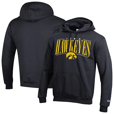 Sweat à capuche Champion pour homme, couleur gris anthracite chiné, Iowa Hawkeyes, Team Pride Powerblend