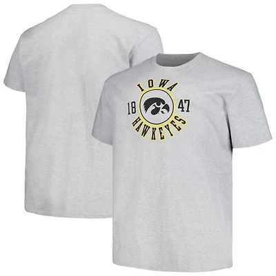 T-shirt Champion Heather Grey Iowa Hawkeyes Big & Tall Circle Logo pour hommes