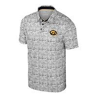 Polo colosseum noir/blanc pour homme Iowa Hawkeyes Big & Tall Allover