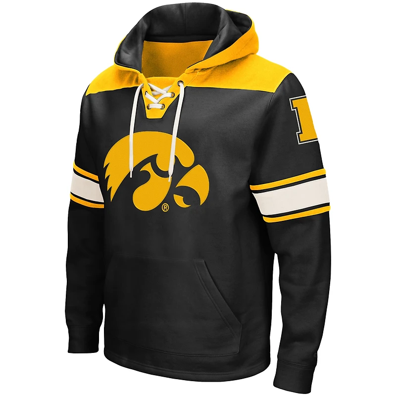 Sweat à capuche lacets Colosseum noir Iowa Hawkeyes 2.0 pour hommes