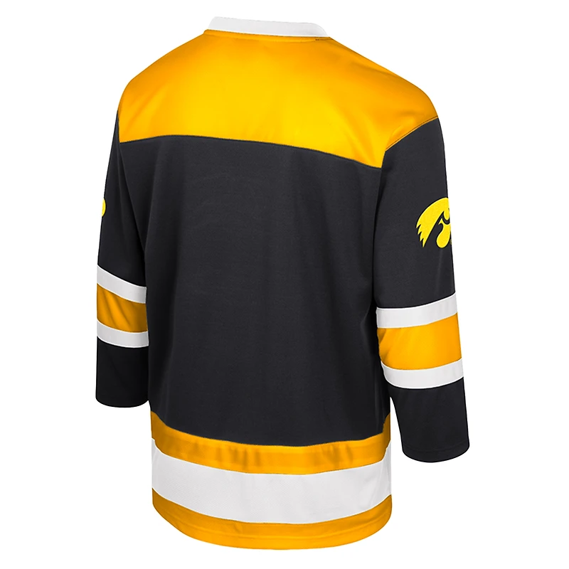 Men's Colosseum  Black Iowa Hawkeyes Athletic Machine Fashion Hockey Jersey