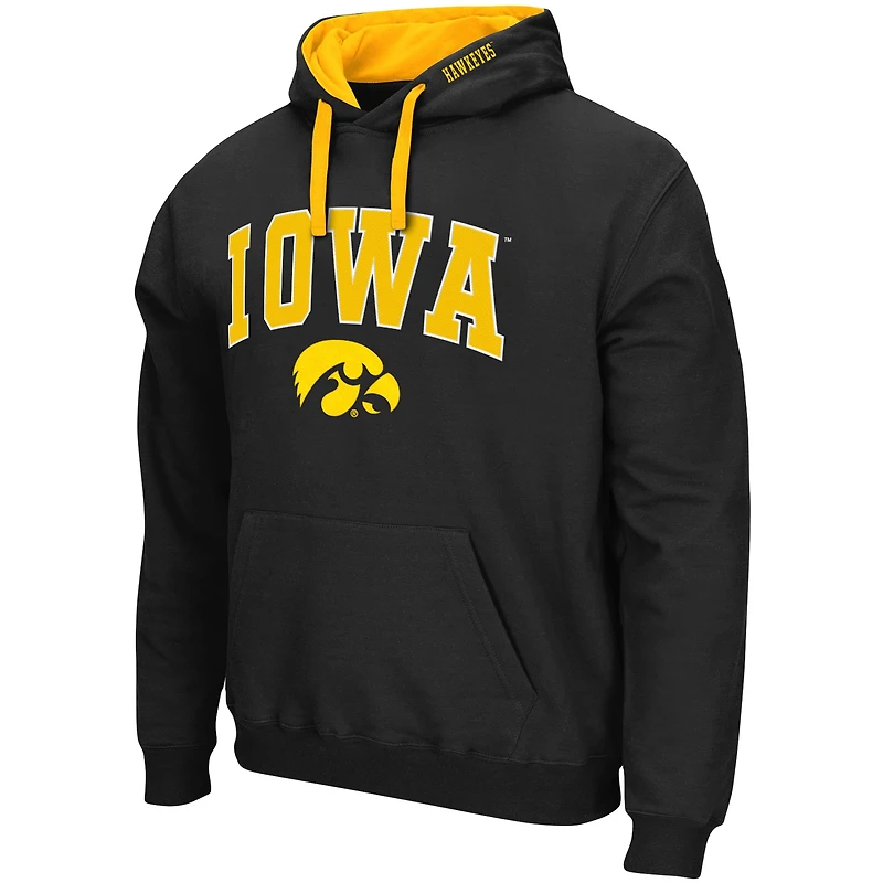 Men's Colosseum Black Iowa Hawkeyes Big & Tall Arch Logo 2.0 Pullover Hoodie