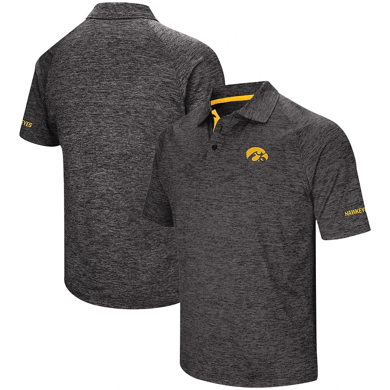Polo Colosseum Black Iowa Hawkeyes pour hommes, grandes tailles, coupe ample.