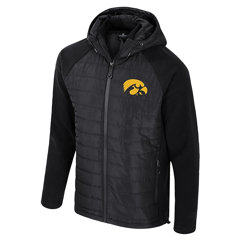 Men's Colosseum  Black Iowa Hawkeyes Block The Sun Full-Zip Hooded Jacket