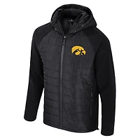 Men's Colosseum  Black Iowa Hawkeyes Block The Sun Full-Zip Hooded Jacket