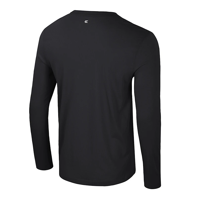 T-shirt à manches longues pour homme Colosseum Black Iowa Hawkeyes, coloris pop, mélange actif