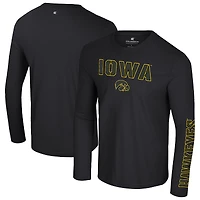 Men's Colosseum  Black Iowa Hawkeyes Color Pop Active Blend Long Sleeve T-Shirt