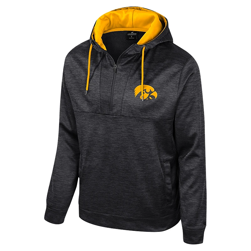 Sweat à capuche demi-zippé Cypher Iowa Hawkeyes noir Colosseum pour homme