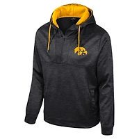 Sweat à capuche demi-zippé Cypher Iowa Hawkeyes noir Colosseum pour homme
