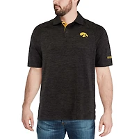 Men's Colosseum Black Iowa Hawkeyes Down Swing Polo