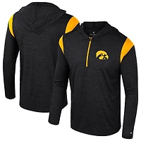 Men's Colosseum Black Iowa Hawkeyes Dozer Half-Zip Windshirt