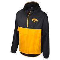 Men's Colosseum  Black Iowa Hawkeyes Reloaded Anorak Half-Zip Jacket