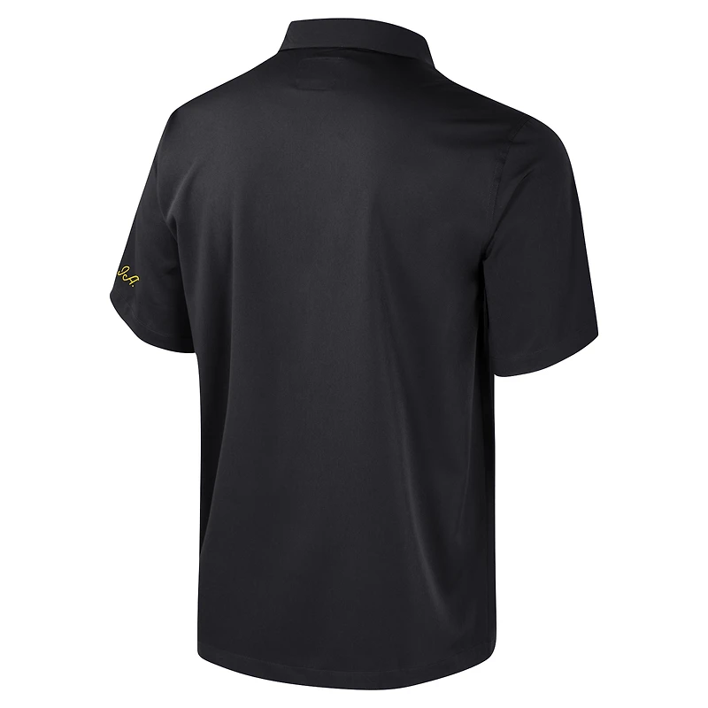 Men's Colosseum Black Iowa Hawkeyes Strike Bowling Button-Up Shirt