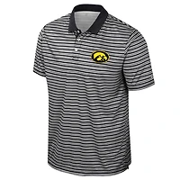 Polo rayé noir Colosseum Iowa Hawkeyes pour homme