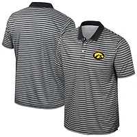Polo rayé noir Colosseum Iowa Hawkeyes pour homme