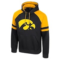 Sweat à capuche raglan noir Iowa Hawkeyes Todd pour homme Colosseum