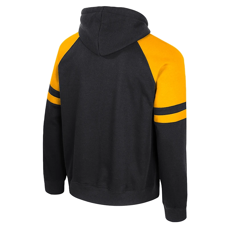 Sweat à capuche raglan noir Iowa Hawkeyes Todd pour homme Colosseum