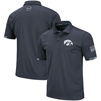 Polo pour hommes Colosseum Charcoal Iowa Hawkeyes Big & Tall OHT Military Appreciation Digital Camo