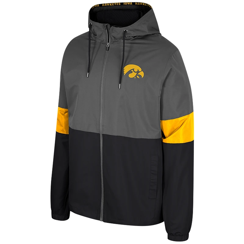 Veste entièrement zippée Colosseum Charcoal Iowa Hawkeyes Miles pour hommes