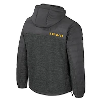 Men's Colosseum Charcoal Iowa Hawkeyes Nightman Full-Zip Hoodie Puffer Jacket