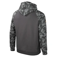 Men's Colosseum Charcoal Iowa Hawkeyes OHT Military Appreciation Camo Raglan Pullover Hoodie