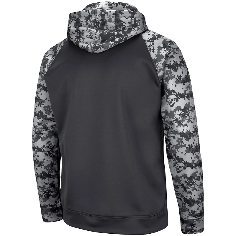 Men's Colosseum Charcoal Iowa Hawkeyes OHT Military Appreciation Digital Camo Pullover Hoodie