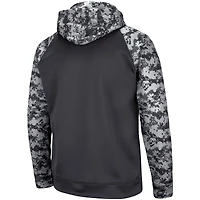 Men's Colosseum Charcoal Iowa Hawkeyes OHT Military Appreciation Digital Camo Pullover Hoodie
