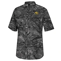 Men's Colosseum  Charcoal Iowa Hawkeyes Realtree Aspect Charter Full-Button Fishing Shirt