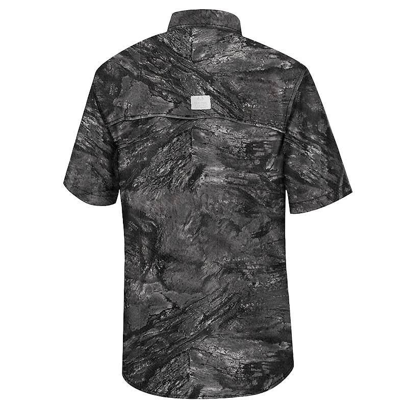 Men's Colosseum  Charcoal Iowa Hawkeyes Realtree Aspect Charter Full-Button Fishing Shirt