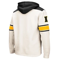 Sweat à capuche lacets Colosseum crème pour hommes Iowa Hawkeyes Big & Tall Hockey