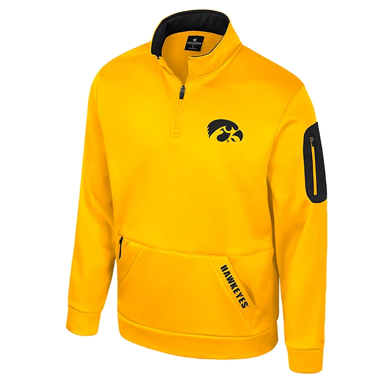 Veste polaire à fermeture éclair quart de tour Colosseum Gold Iowa Hawkeyes pour homme