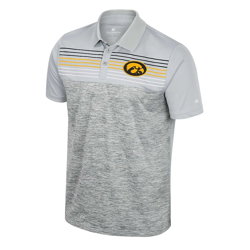Polo cybernétique Iowa Hawkeyes Colosseum gris pour homme