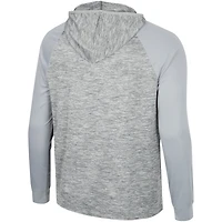 Men's Colosseum Gray Iowa Hawkeyes Cybernetic Raglan Quarter-Zip Hooded Top