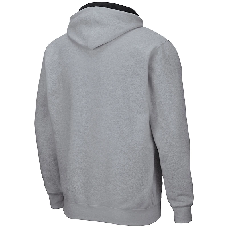 Men's Colosseum Heather Gray Iowa Hawkeyes Arch & Logo 3.0 Full-Zip Hoodie