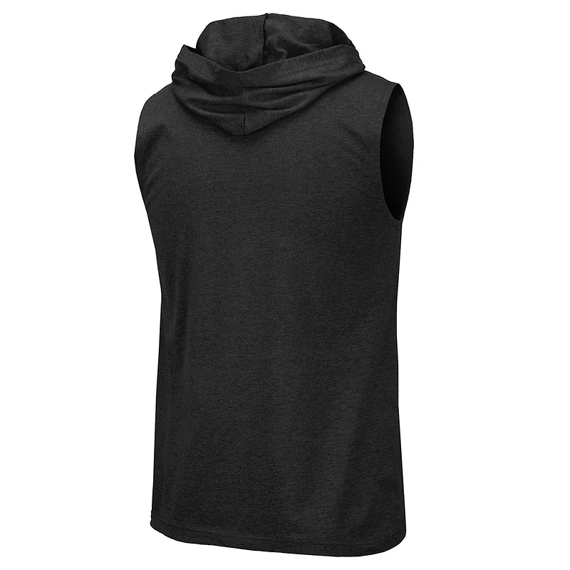 Men's Colosseum Heathered Black Iowa Hawkeyes Varsity Hoodie Tank Top