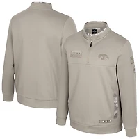 Pull à glissière quart de tour pour homme Colosseum Oatmeal Iowa Hawkeyes Operation Hat Trick Battalion