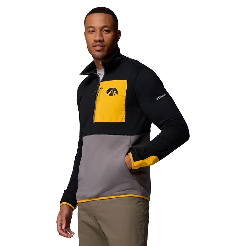 Pull-over demi-zip Omni-Wick Hike pour homme, Columbia, Iowa Hawkeyes, noir/gris