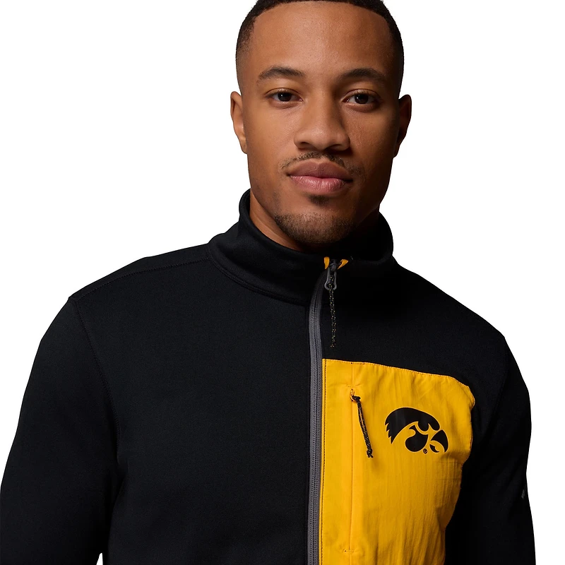 Pull-over demi-zip Omni-Wick Hike pour homme, Columbia, Iowa Hawkeyes, noir/gris