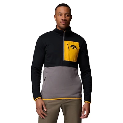 Pull-over demi-zip Omni-Wick Hike pour homme, Columbia, Iowa Hawkeyes, noir/gris