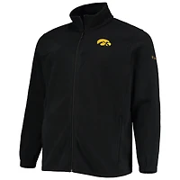 Men's Columbia Black Iowa Hawkeyes Big & Tall Flanker III Fleece Full-Zip Jacket