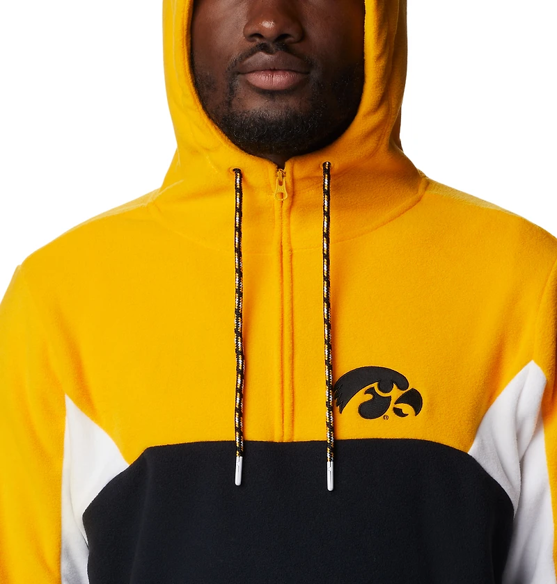 Men's Columbia Black Iowa Hawkeyes Lodge Quarter-Zip Hoodie