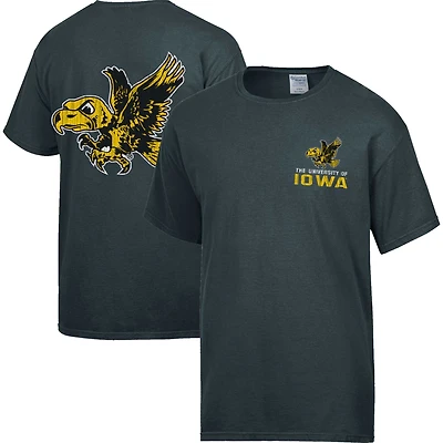 Men's Comfort Wash Charcoal Iowa Hawkeyes Vintage Logo T-Shirt