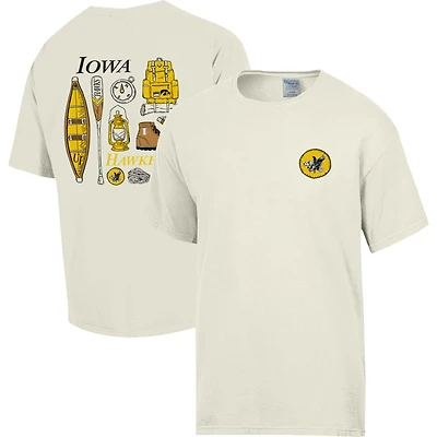 Men's Comfort Wash Cream Iowa Hawkeyes Camping Trip T-Shirt