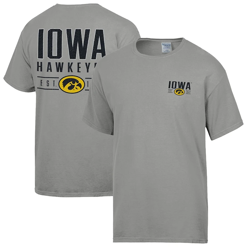 Men's ComfortWash Gray Iowa Hawkeyes Big Name T-Shirt