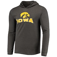 Ensemble pyjama à capuche et jogging manches longues pour homme Concepts Sport noir/anthracite chiné Iowa Hawkeyes Meter