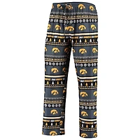 Ensemble de nuit pour homme Concepts Sport Black Iowa Hawkeyes, pull moche à manches longues et pantalon