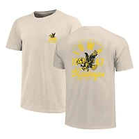 Men's Cream Iowa Hawkeyes Big & Tall Mascot Overlay Essential Pocket T-Shirt